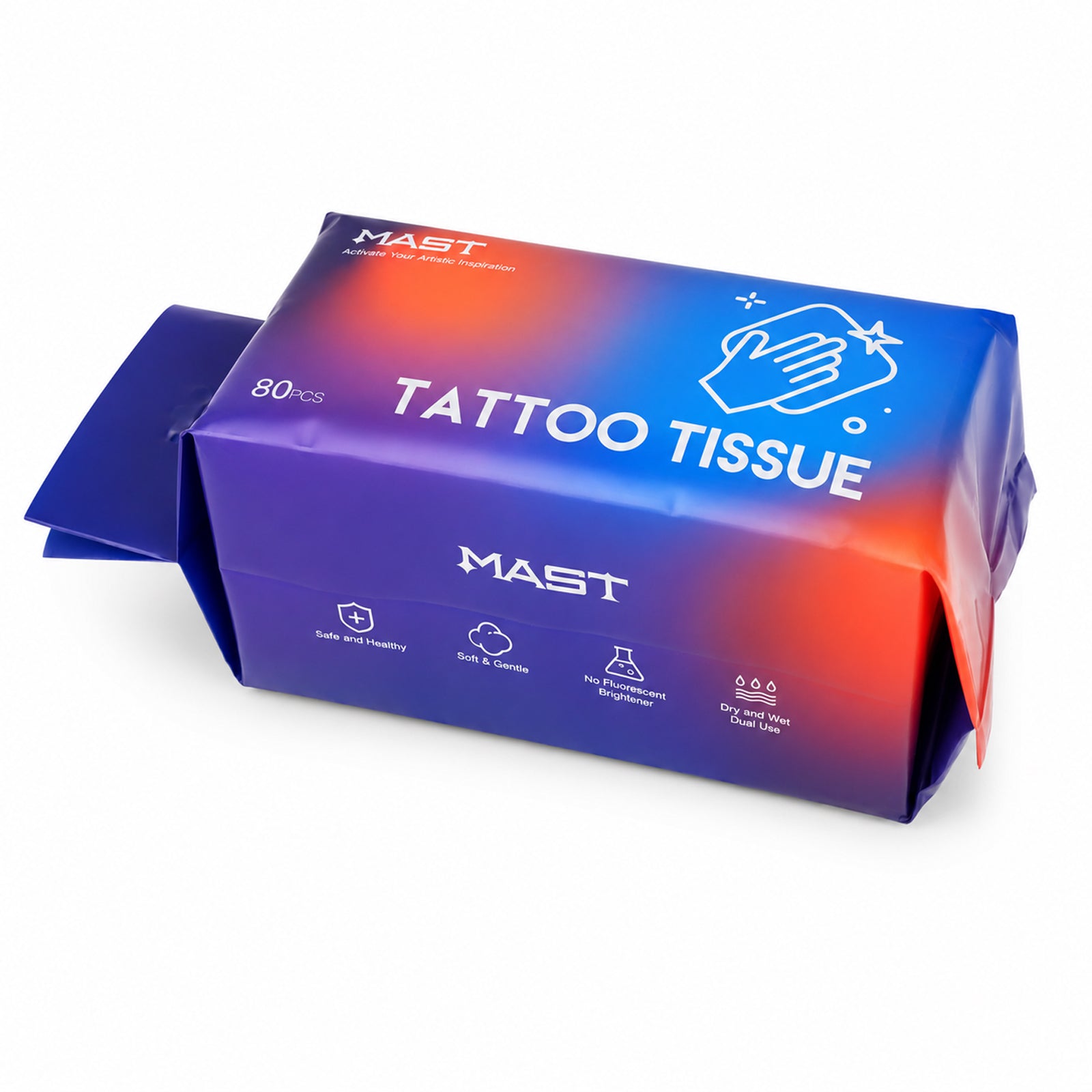 Mast lint-free disposable tattoo wipes package