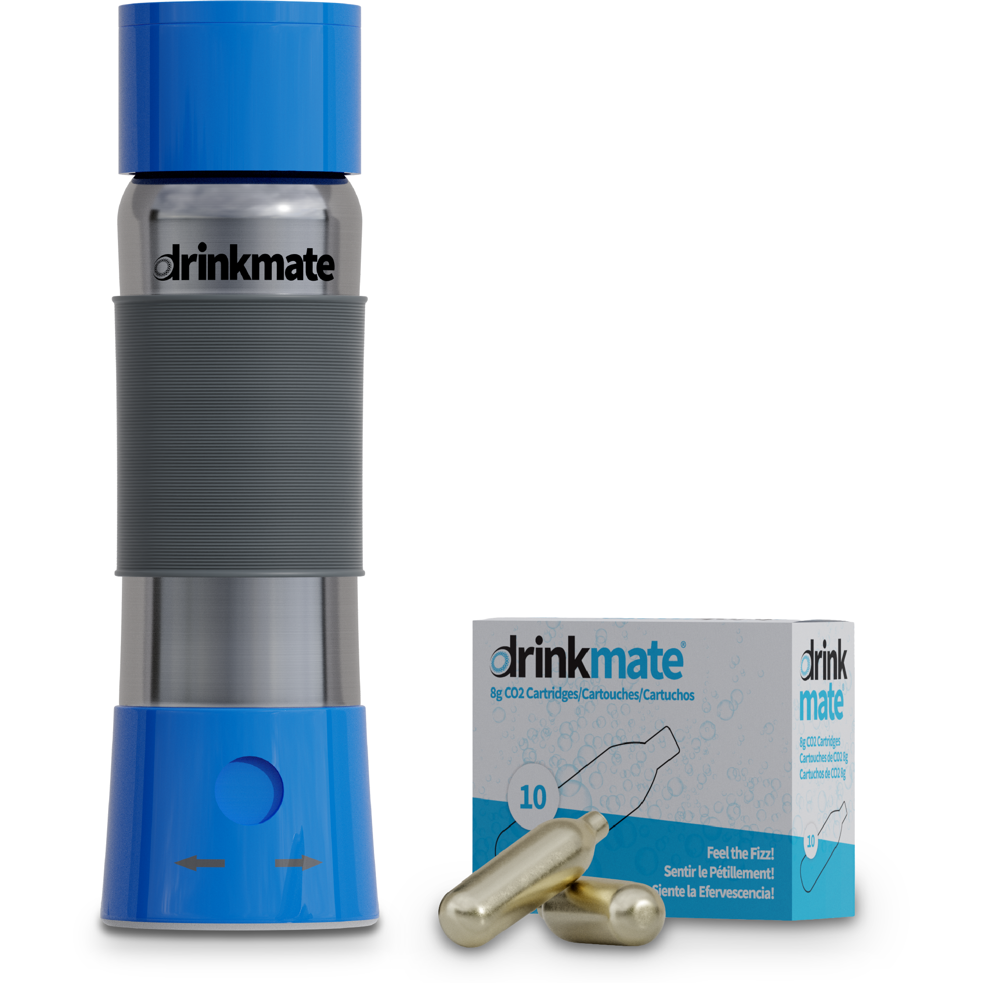 Drinkmate instaFizz stainless steel carbonation bottle bundle with cartridges