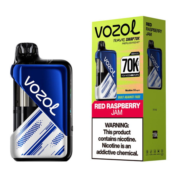 Vozol Rave Swap 70K Puff disposable vape in Red Raspberry Jam