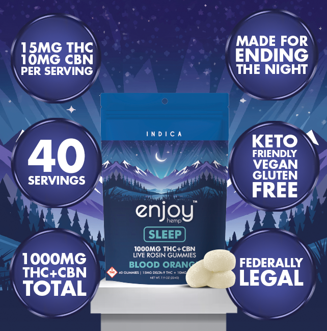 Enjoy Hemp Deep Sleep THC and CBN blood orange gummies