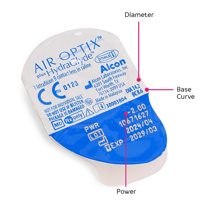 Air Optix Plus HydraGlyde contact lens pack