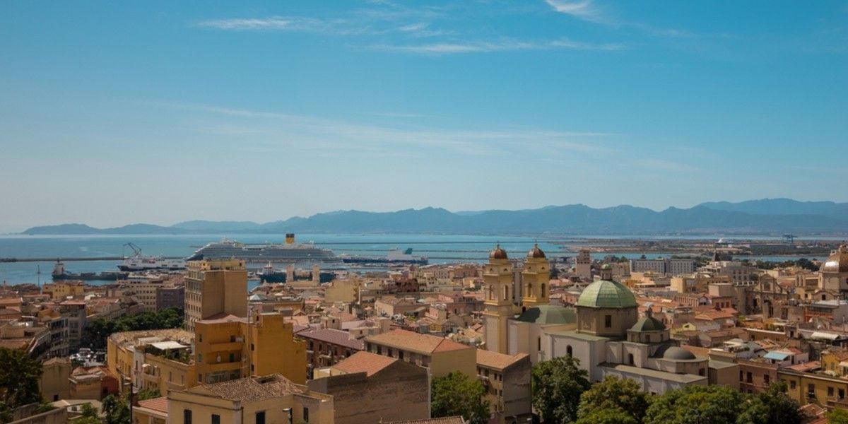 Cagliari skyline and harbor