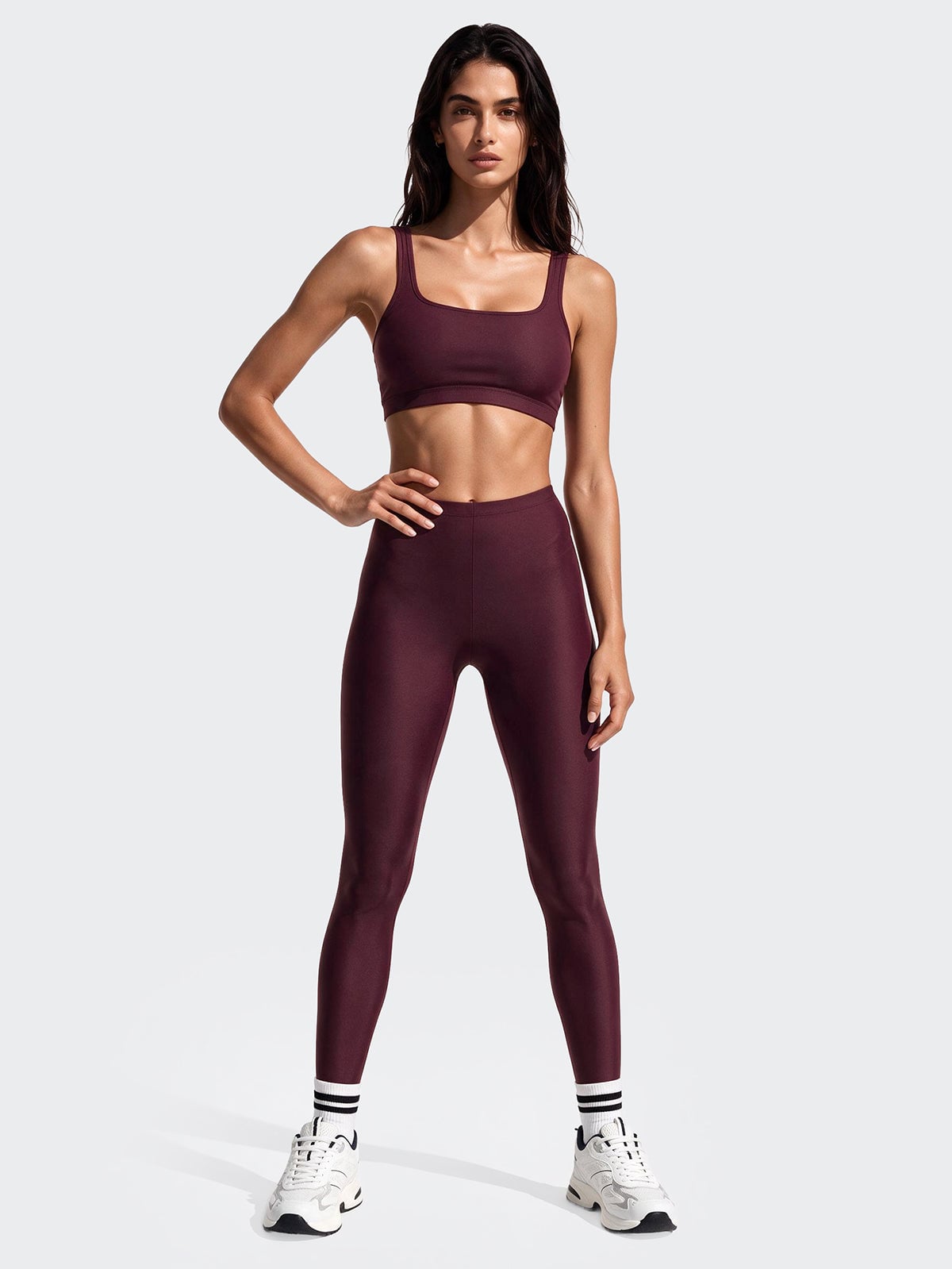 Red wine F**K high-waist leggings