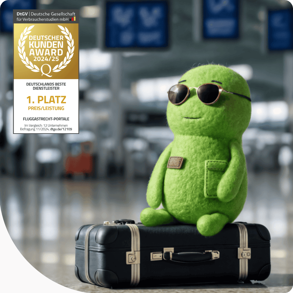 Illustration eines kleinen Passagiers zum Thema Flugreise
