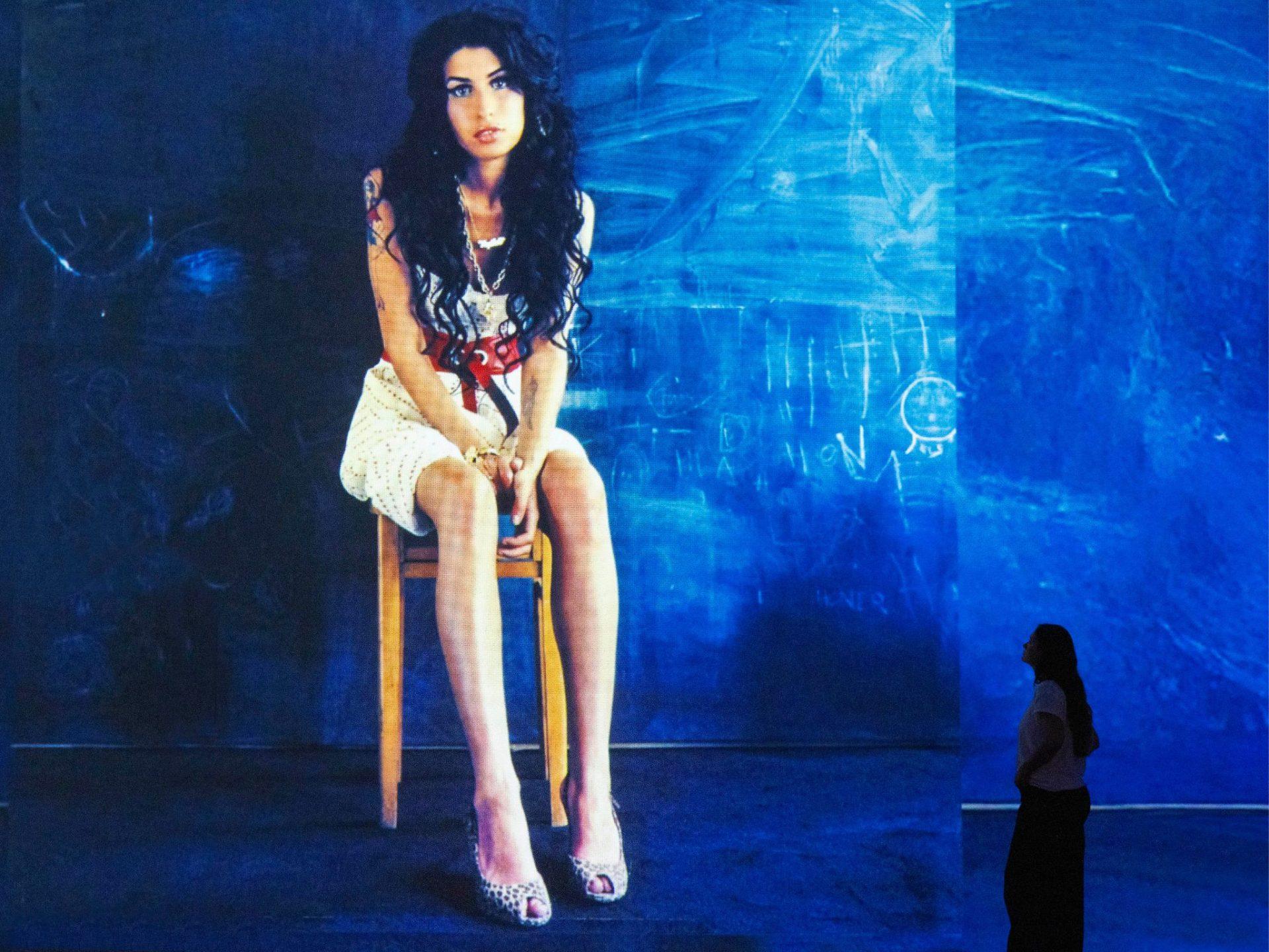 Amy Winehouse portrait displayed in the Blank Canvas Gallery at Frameless