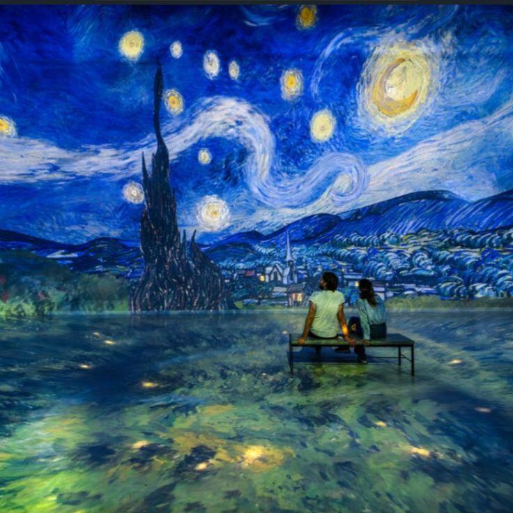 Van Gogh artwork projected across a room at Frameless