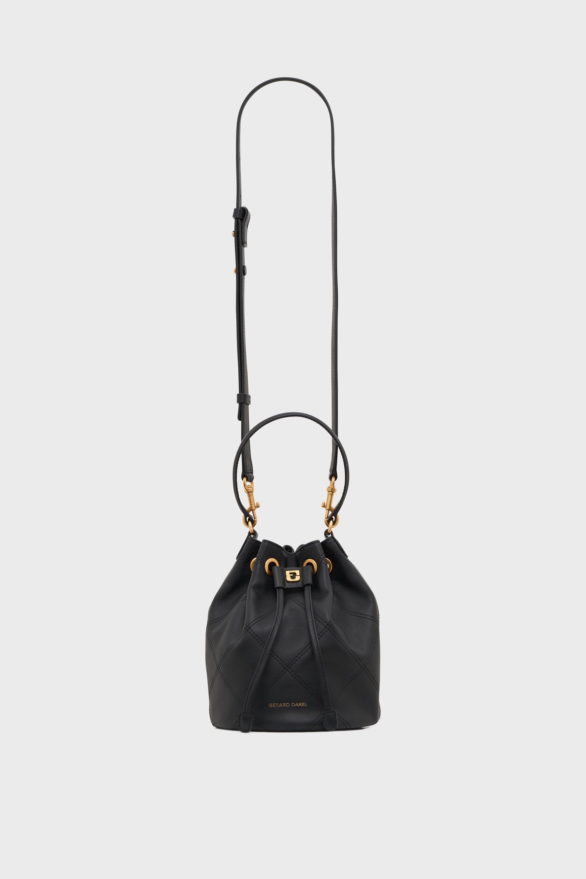 Sac Naomi matelasse en cuir noir Gerard Darel