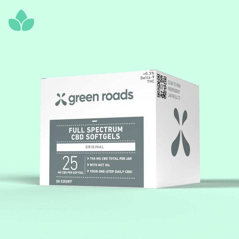 Green Roads Full Spectrum CBD Softgels box