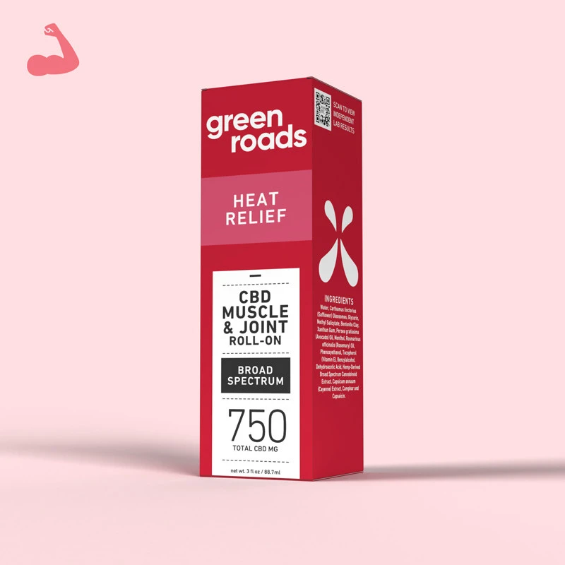 Green Roads Heat Relief CBD Roll-On package