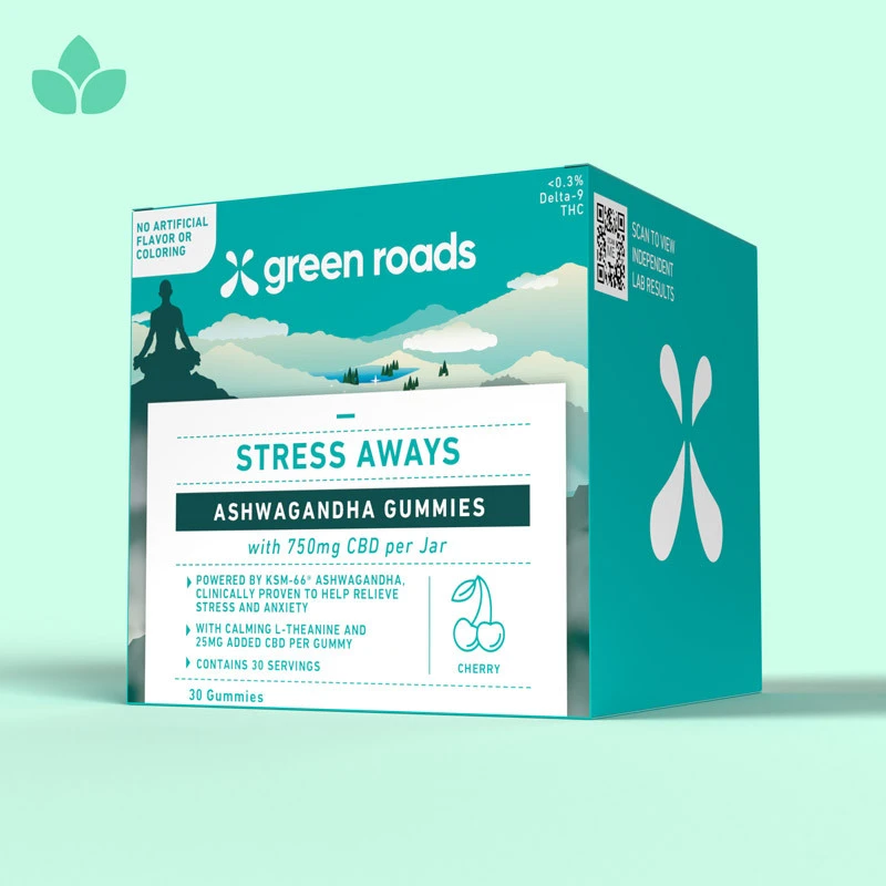 Green Roads Stress Aways Ashwagandha Gummies package