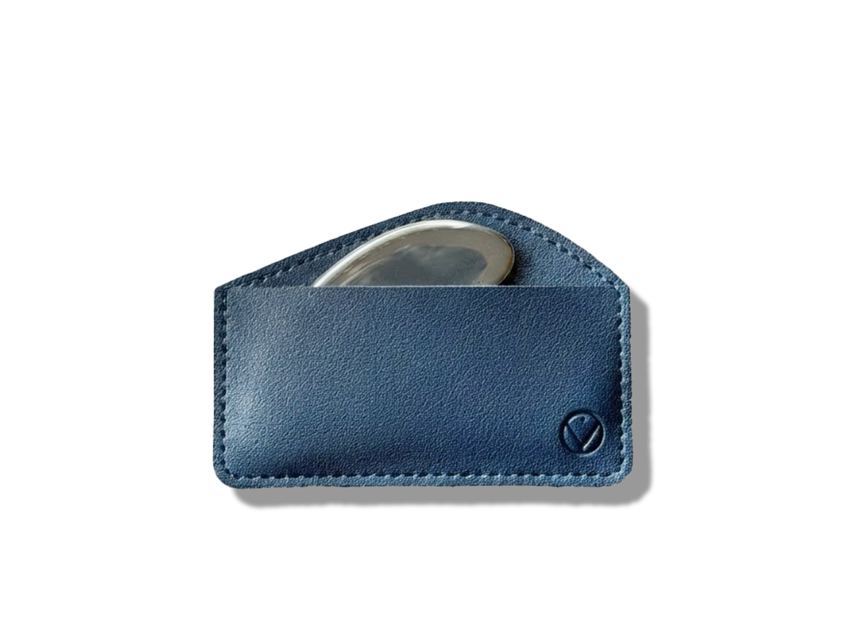 Happy V Premium Gua Sha tool in its case