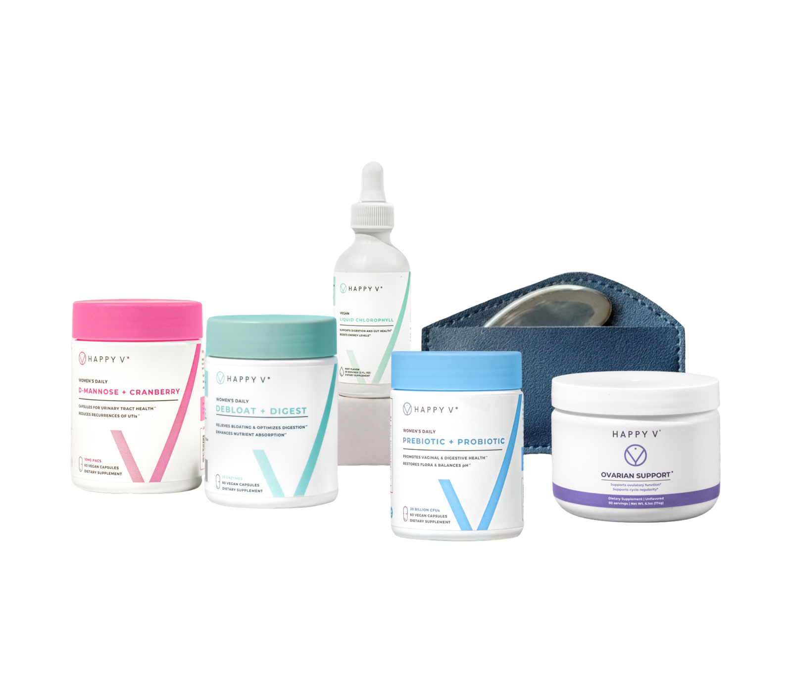 Happy V Total Care Kit arranged for a complete wellness routine
