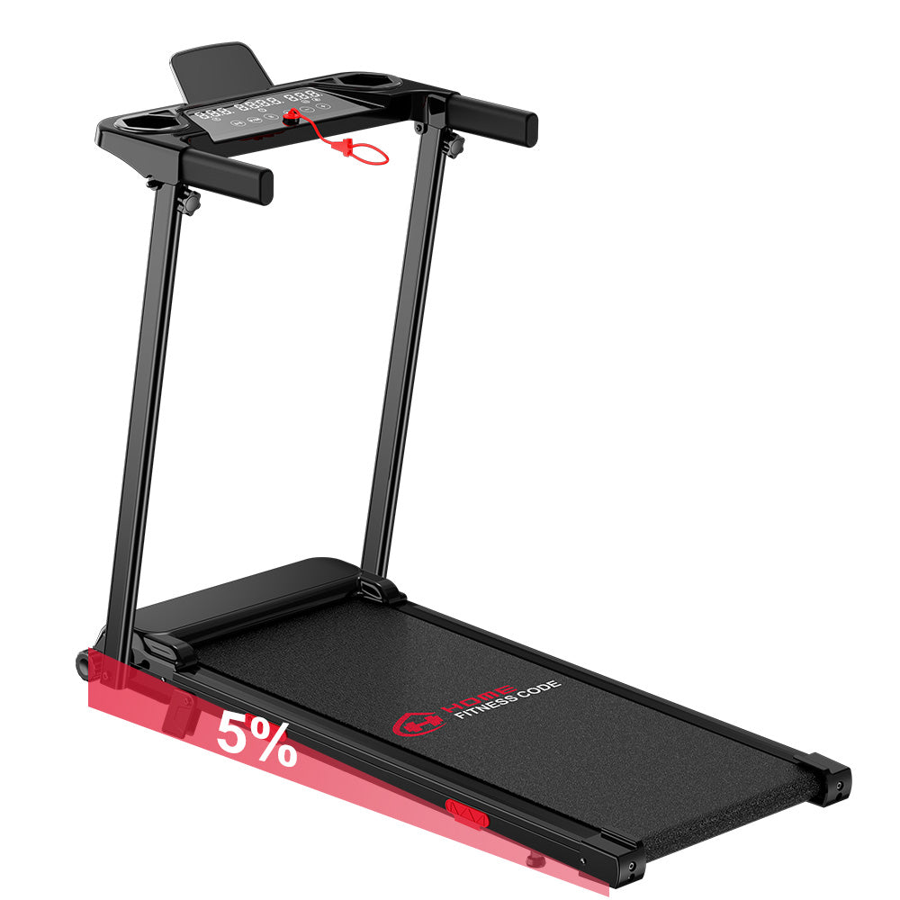 Folding Q5 treadmill with manual incline