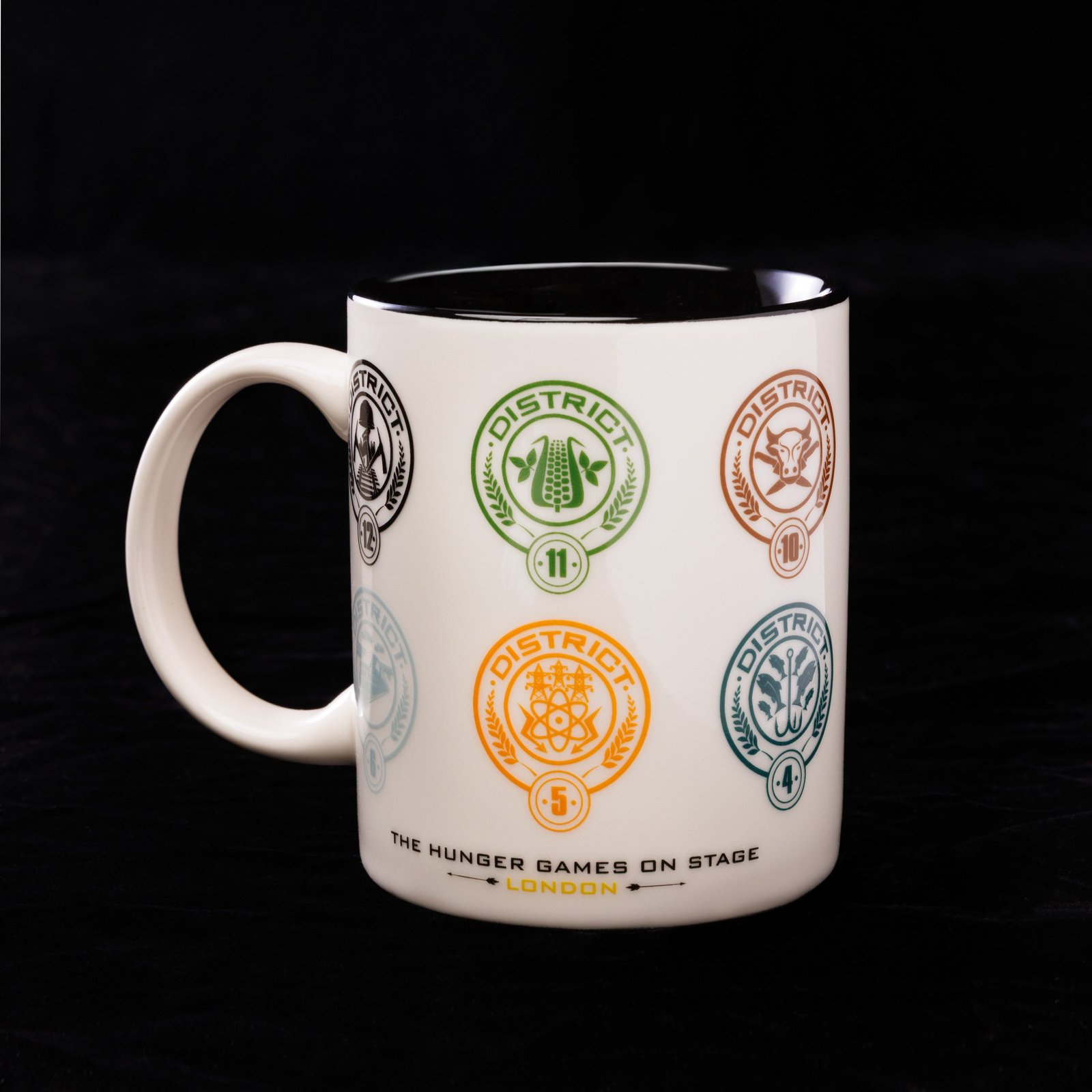 12 Districts mug from Hunger Games on Stage