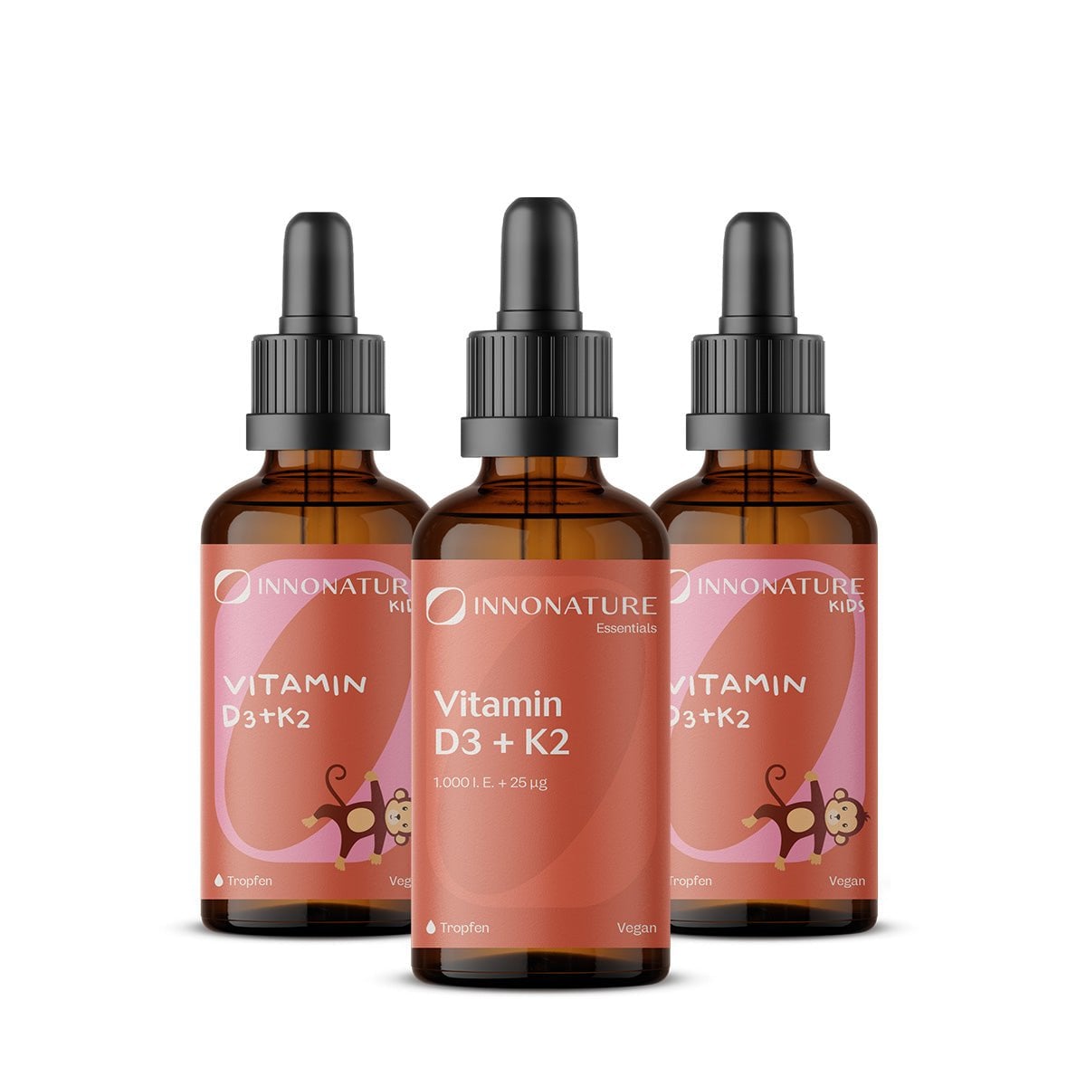 InnoNature Vitamin D3 plus K2 Family Paket