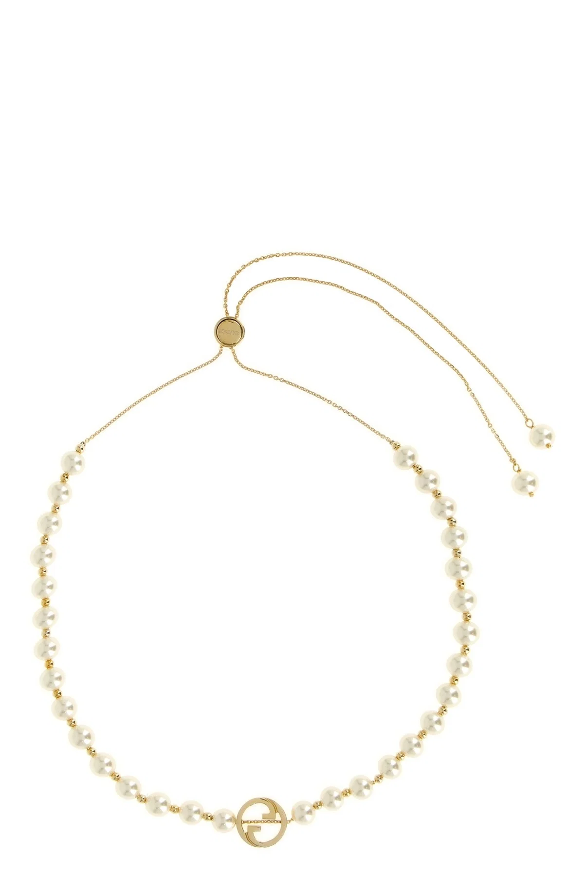 Gucci Interlocking pearl necklace product photo on a white background