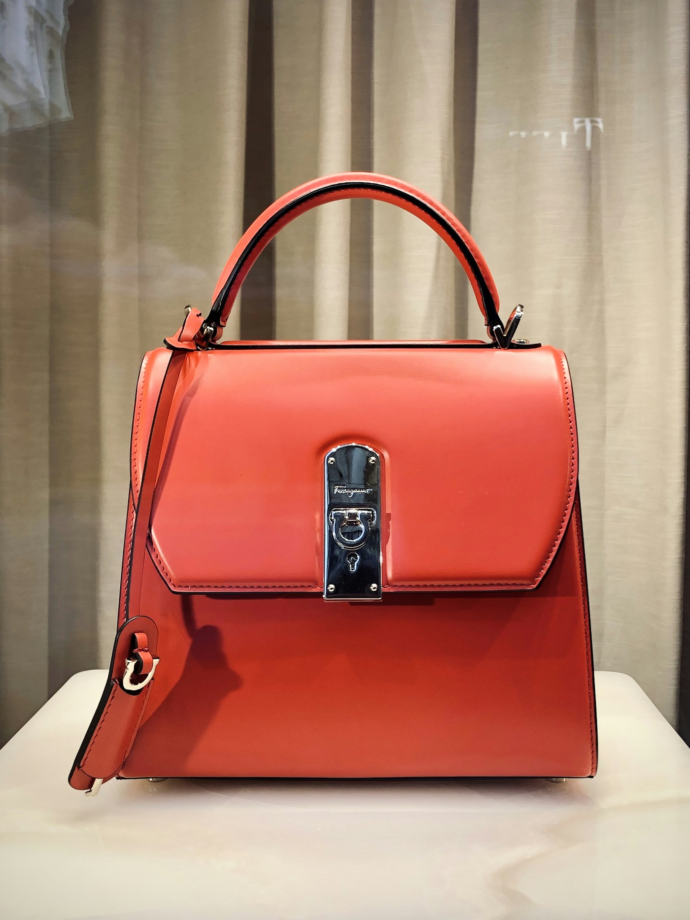 Structured leather handbag styled for an everyday outfit