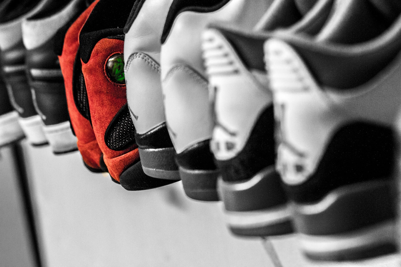 White fashion sneakers worn with a relaxed outfit