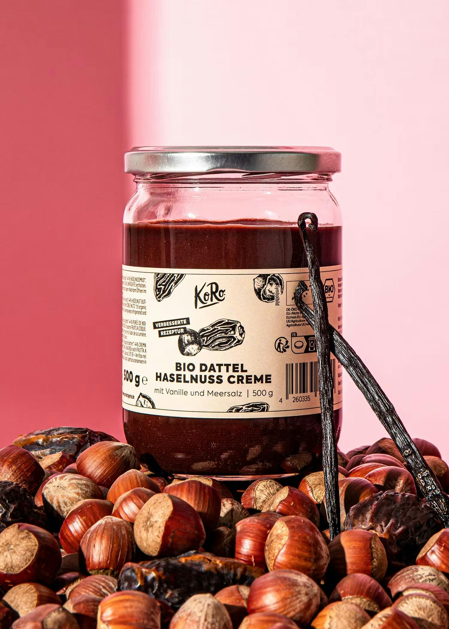 Glas Bio Dattel Haselnuss Creme von Korodrogerie