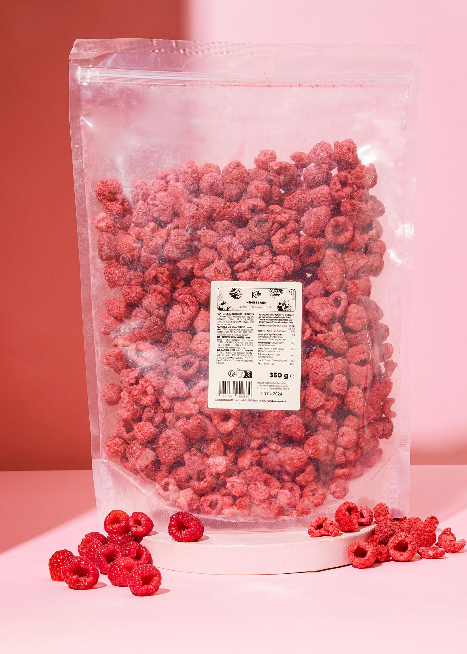 Gefriergetrocknete Himbeeren von Korodrogerie