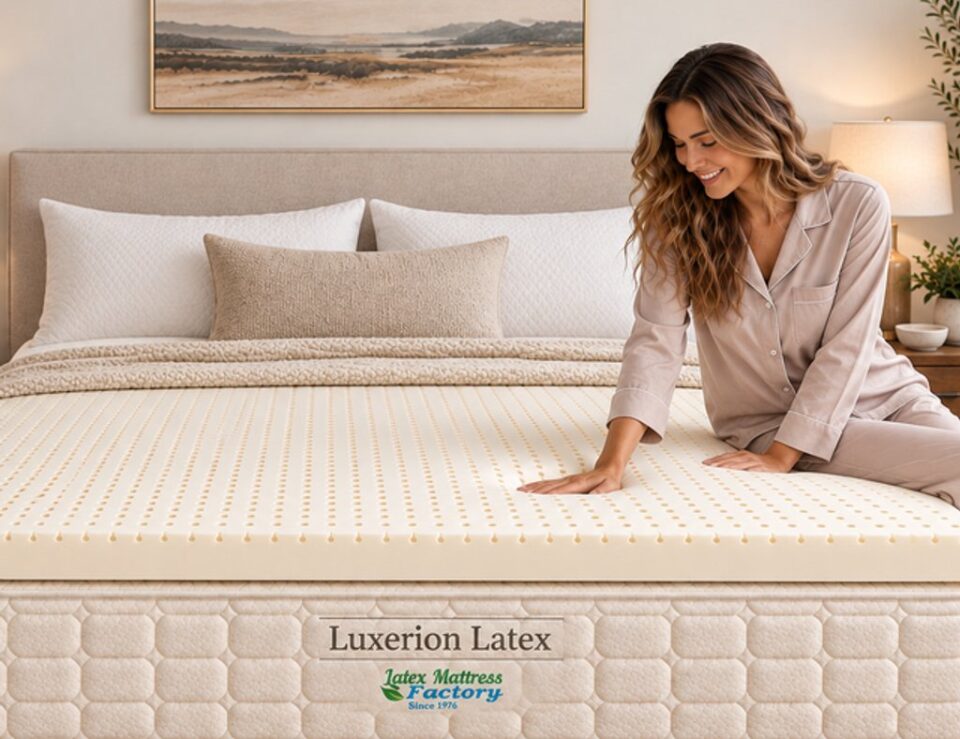 A Dunlop latex mattress topper layer from Latex Mattress Factory