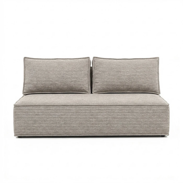 Beżowa sztruksowa sofa rozkładana Mavia