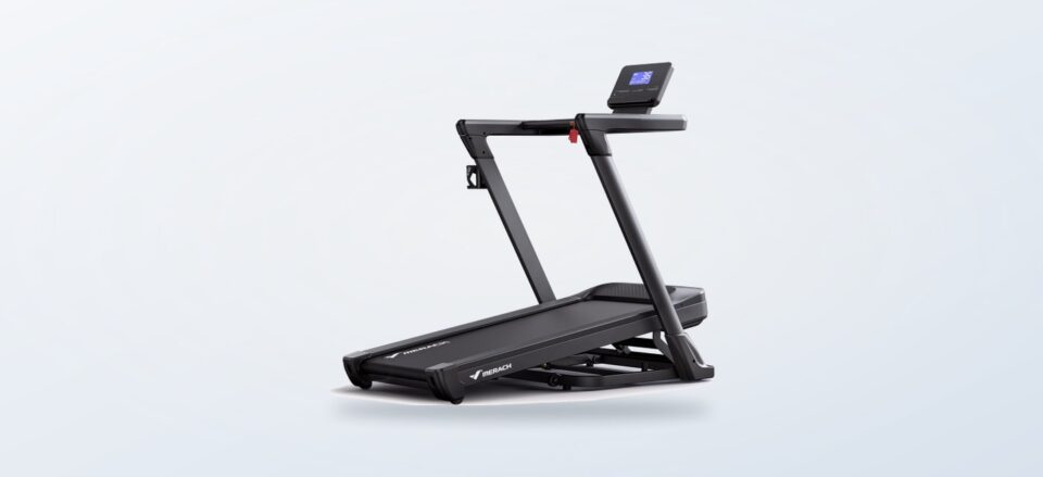 Merach T31B1 foldable treadmill with raised incline