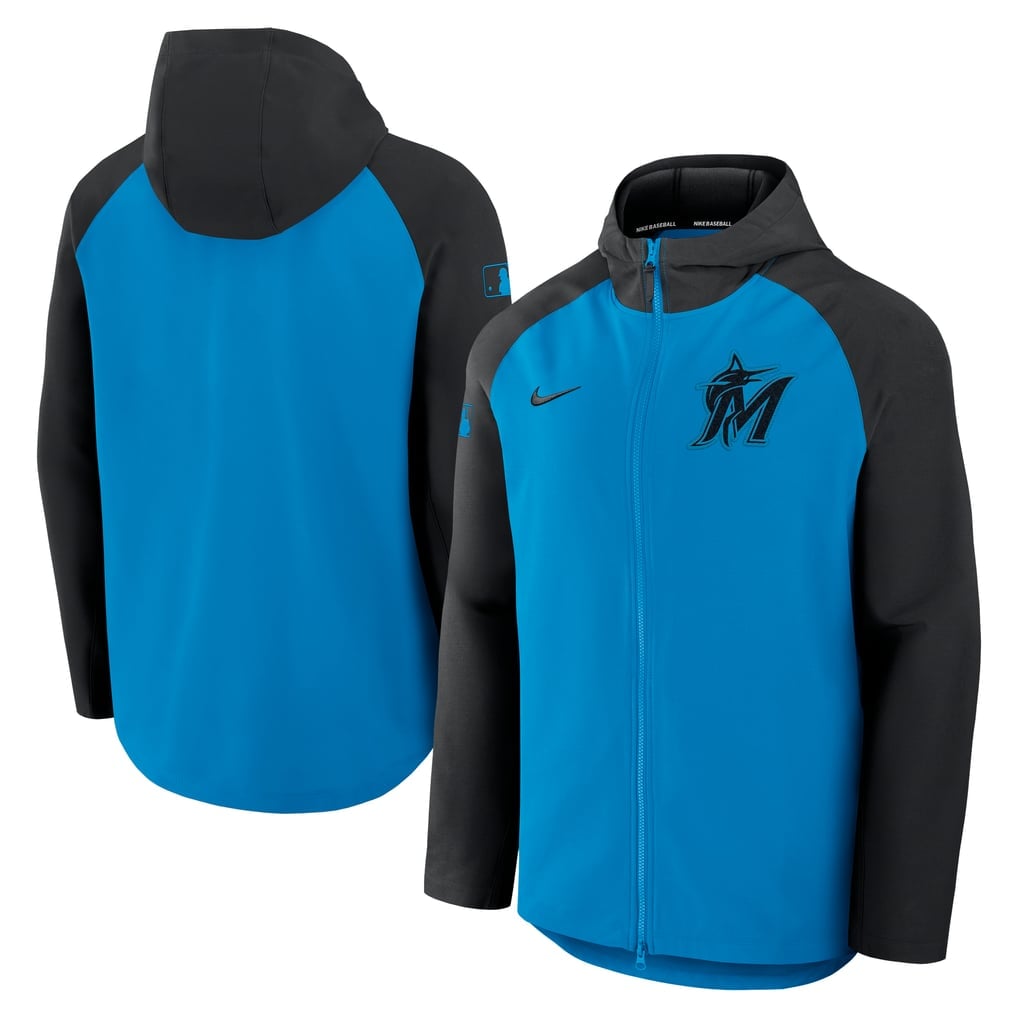 Black Miami Marlins Nike performance full-zip jacket