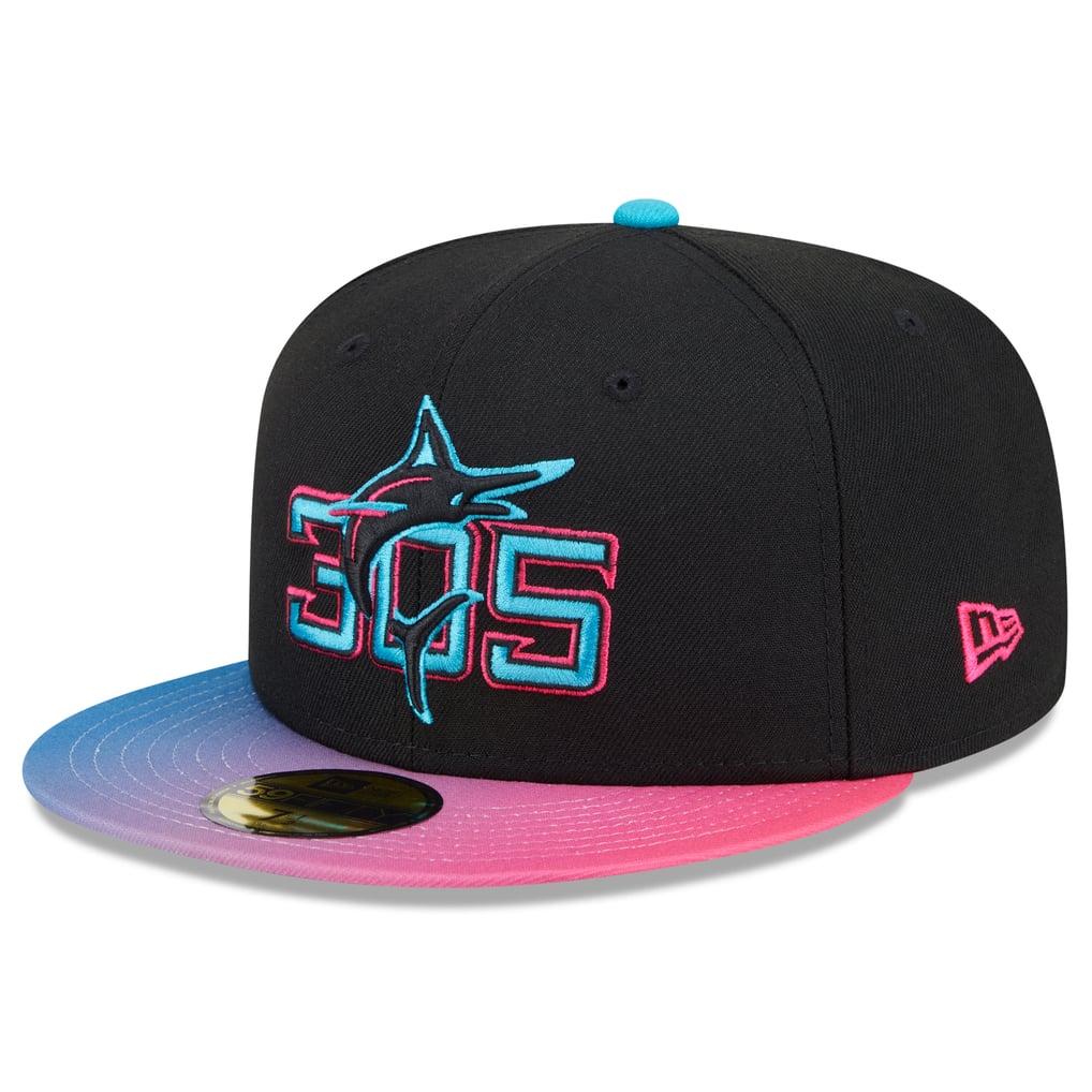 Gorra New Era negra y rosa Miami Marlins City Connect
