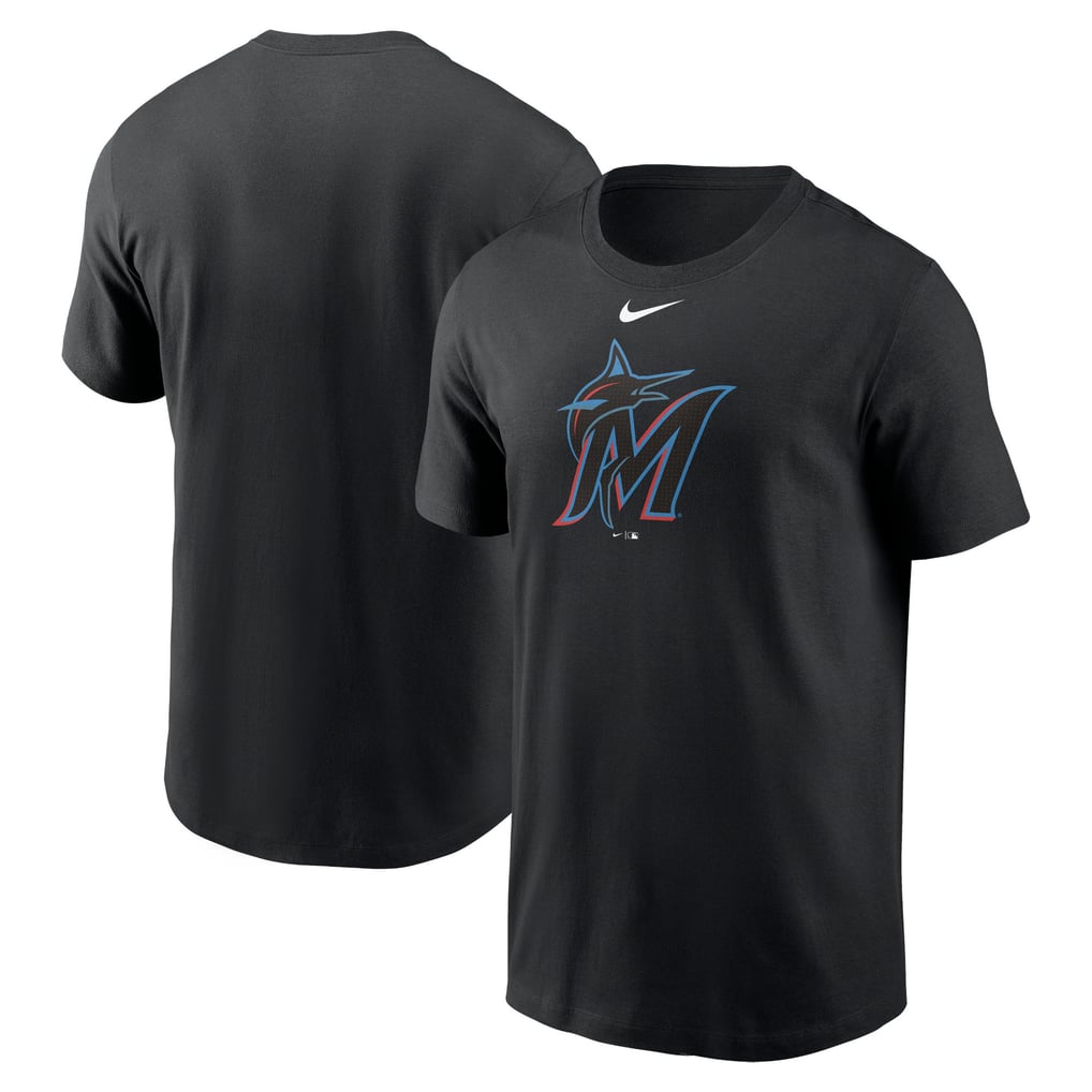 Men's Miami Marlins Nike Black Fuse Large Logo T-Shirt
