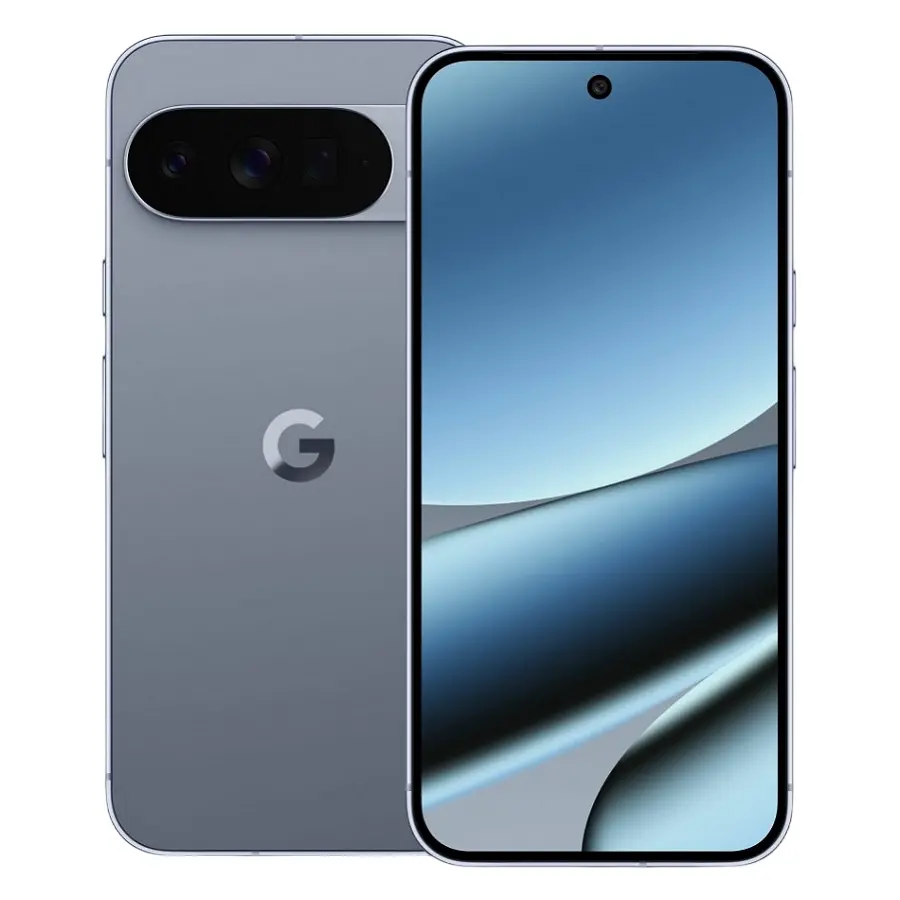 Google Pixel 10 Pro in grey shown from front and back