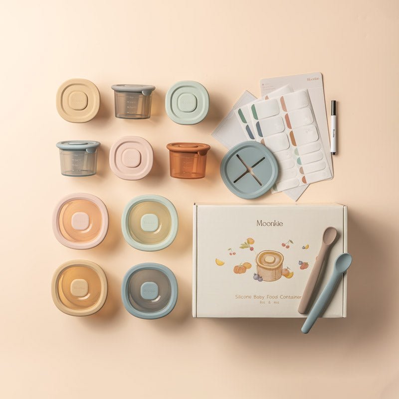Moonkie Silicone Baby Food Containers in two sizes