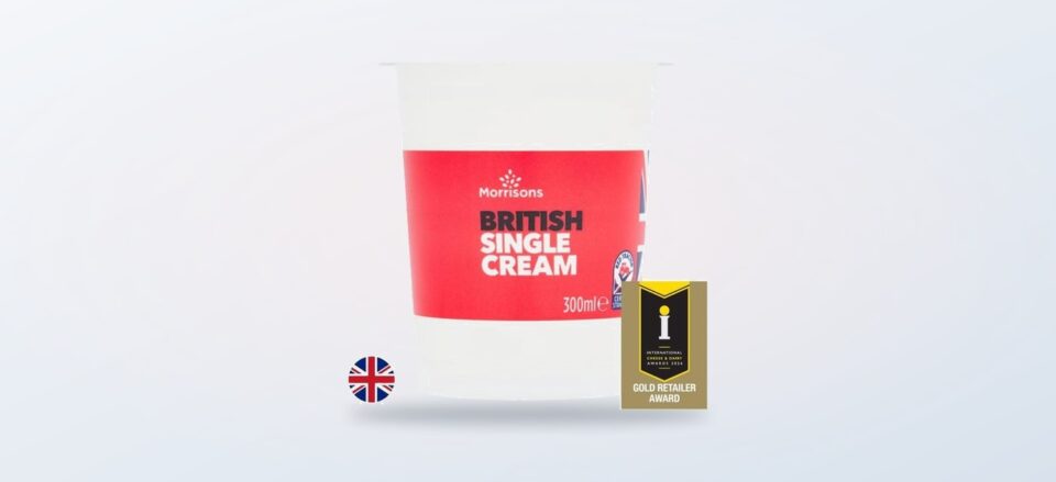Morrisons British Single Cream pot on a clean product background