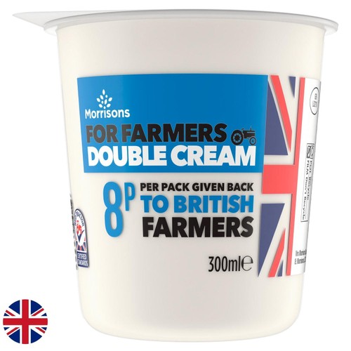 Morrisons For Farmers British Double Cream pot