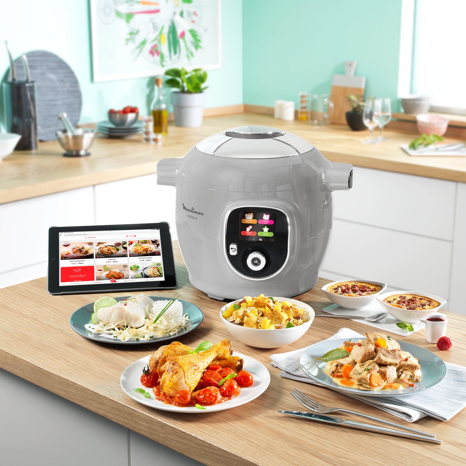 Olla programable Cookeo azul de Moulinex