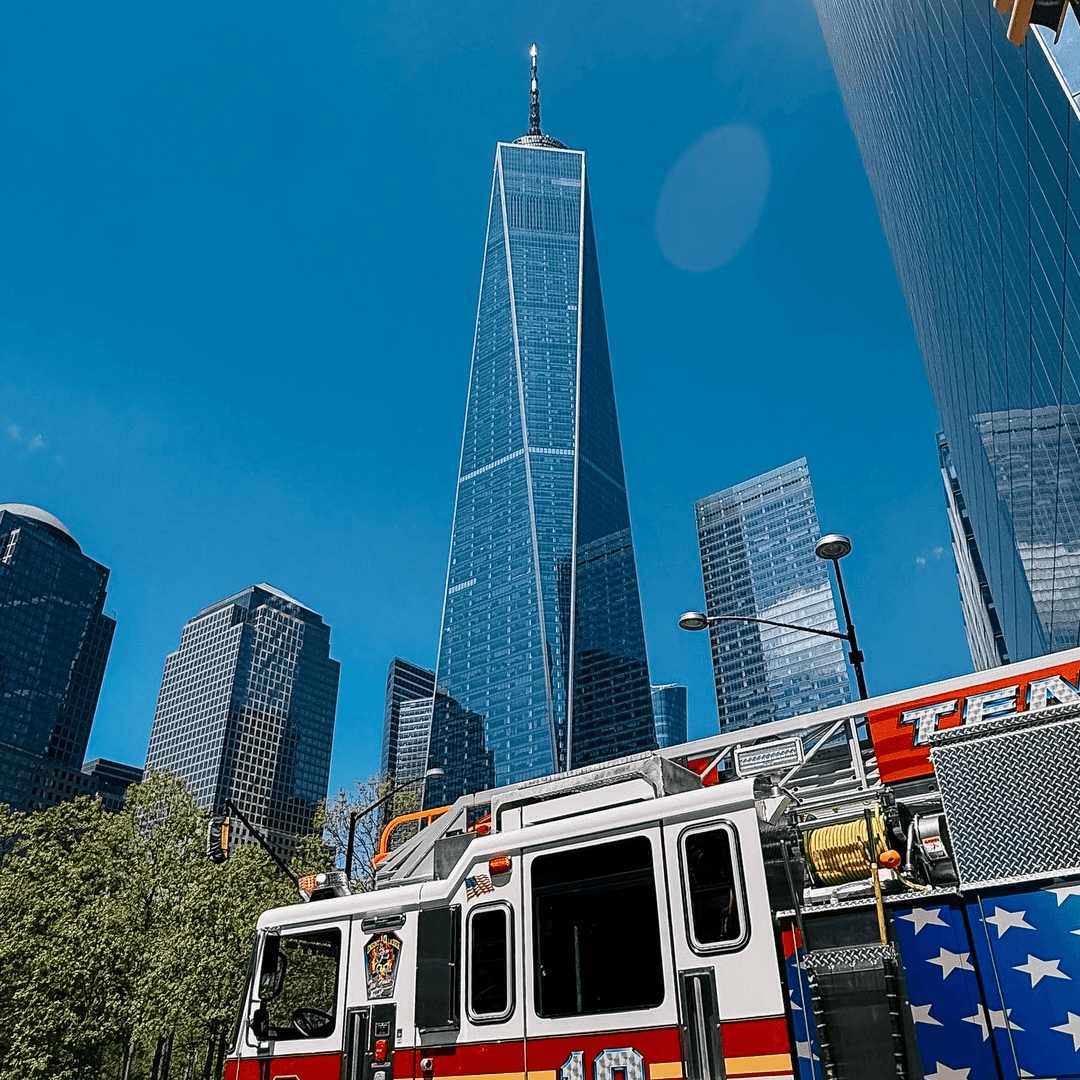 Firetruck scene at One World Trade Center