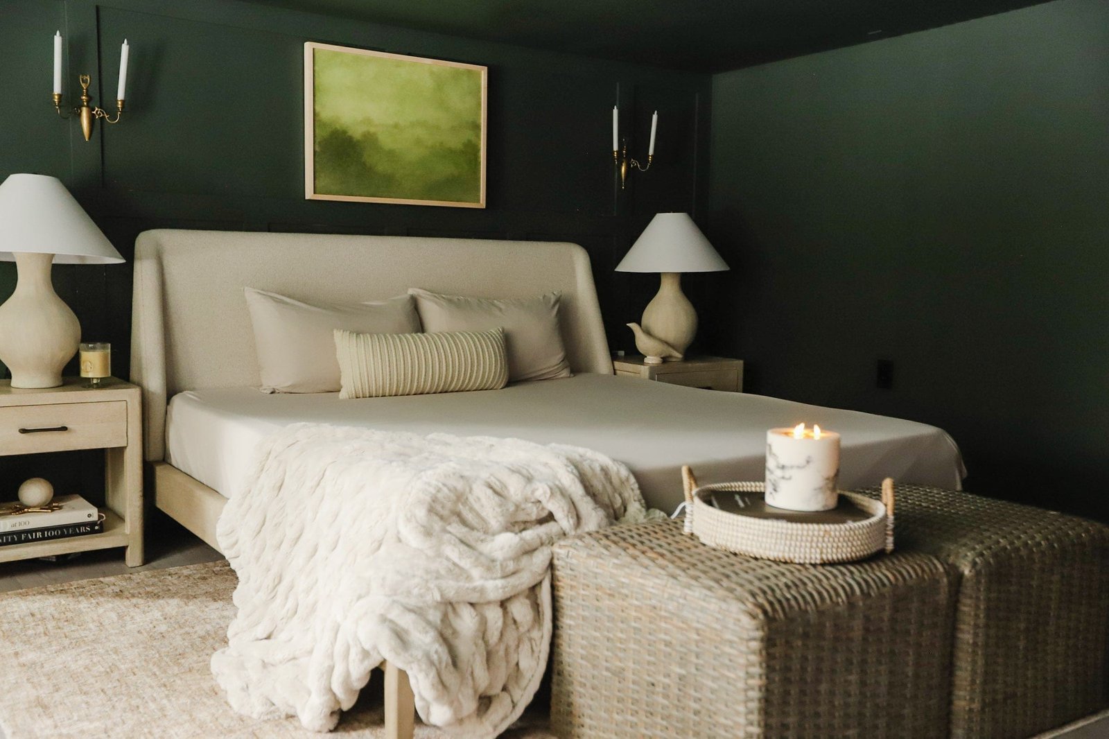 Toasted Marshmallow PeachSkinSheets sheet set in a warm neutral bedroom
