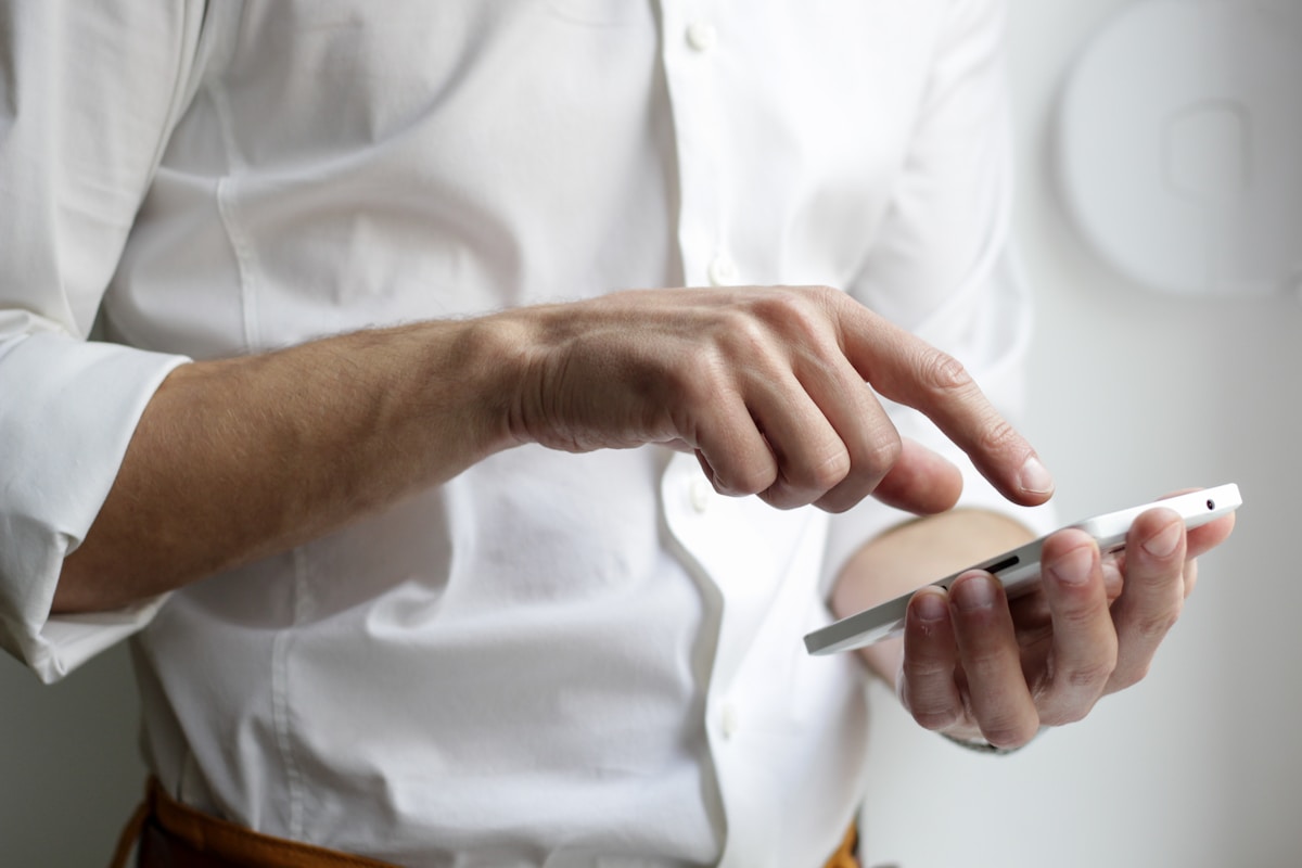 Person using a smartphone