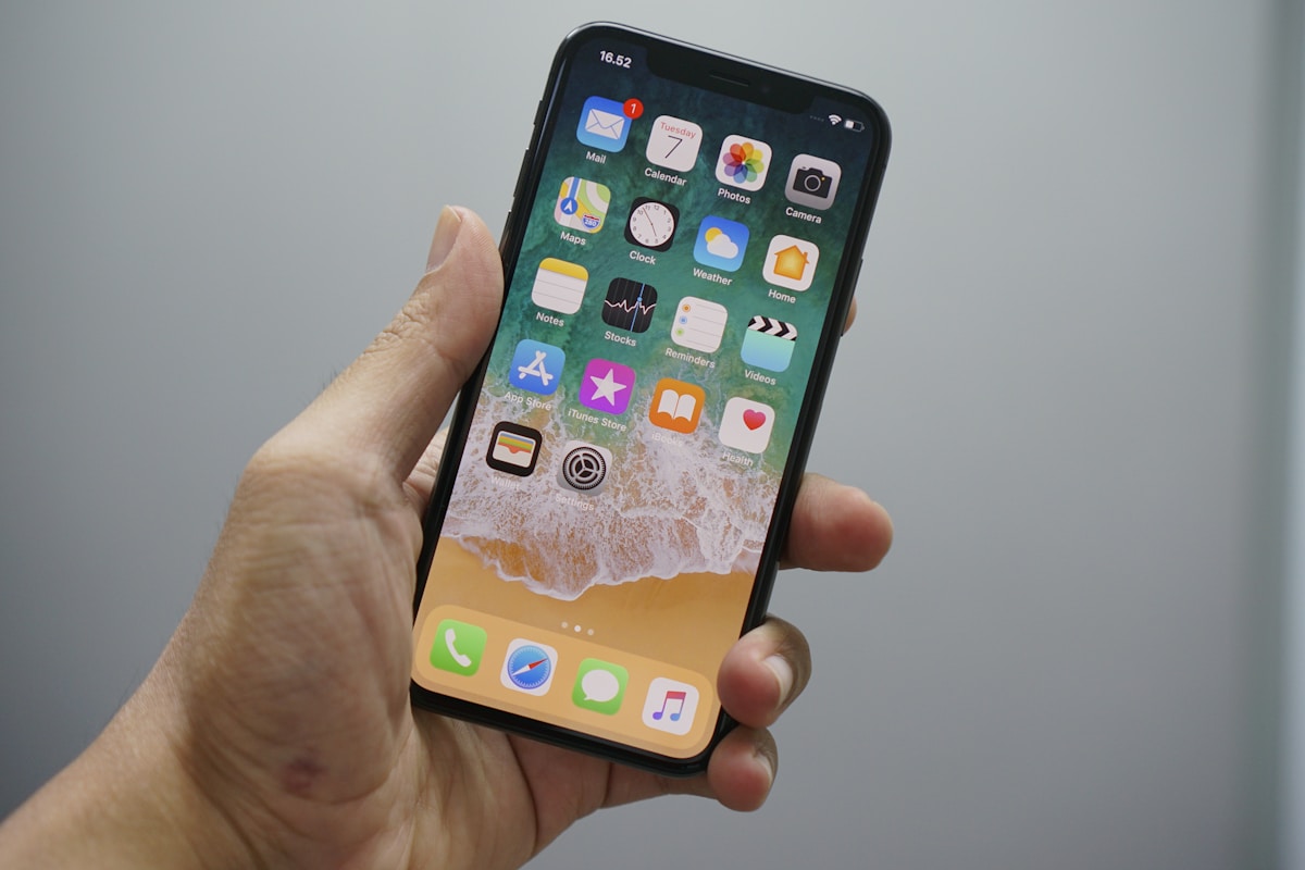 Smartphone held in one hand