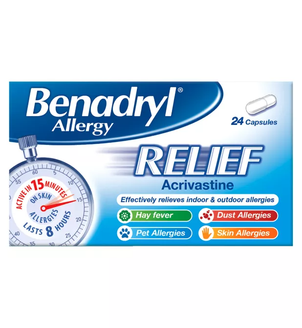 Benadryl Allergy Relief capsules box