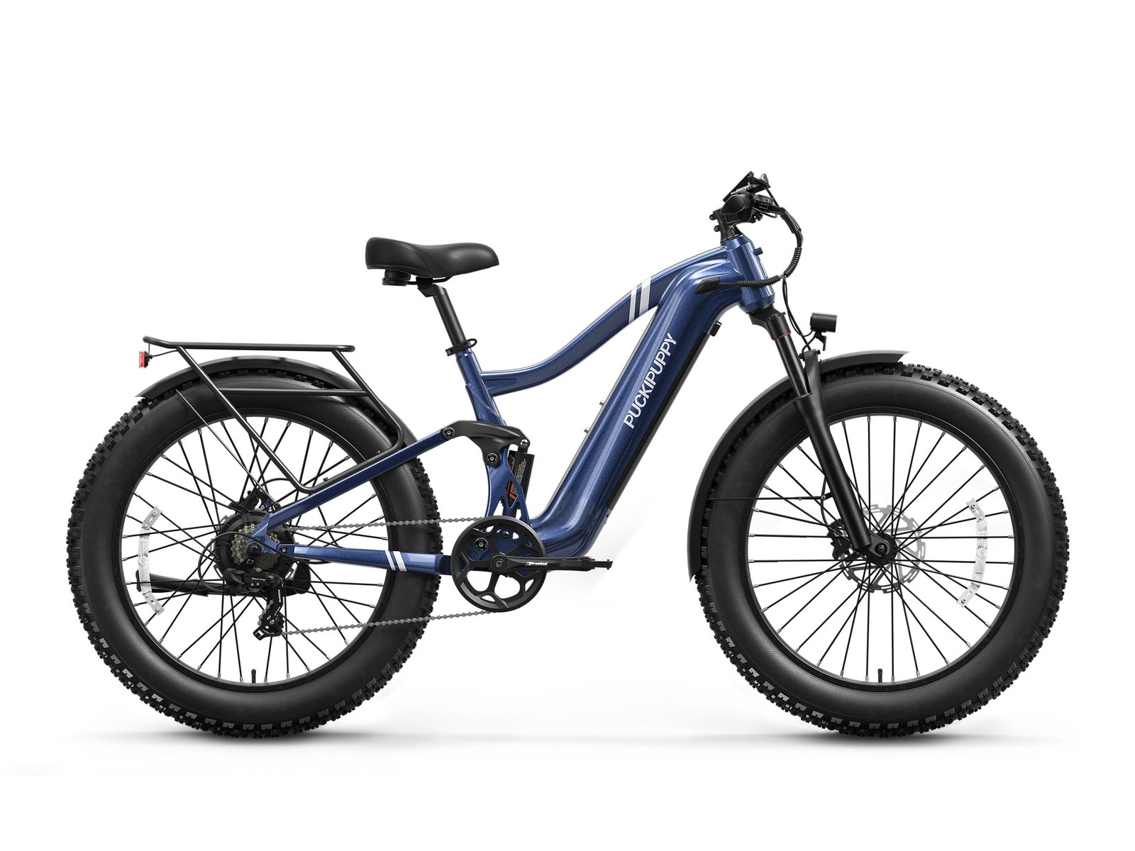 Puckipuppy Boxer electric bike in grey and blue