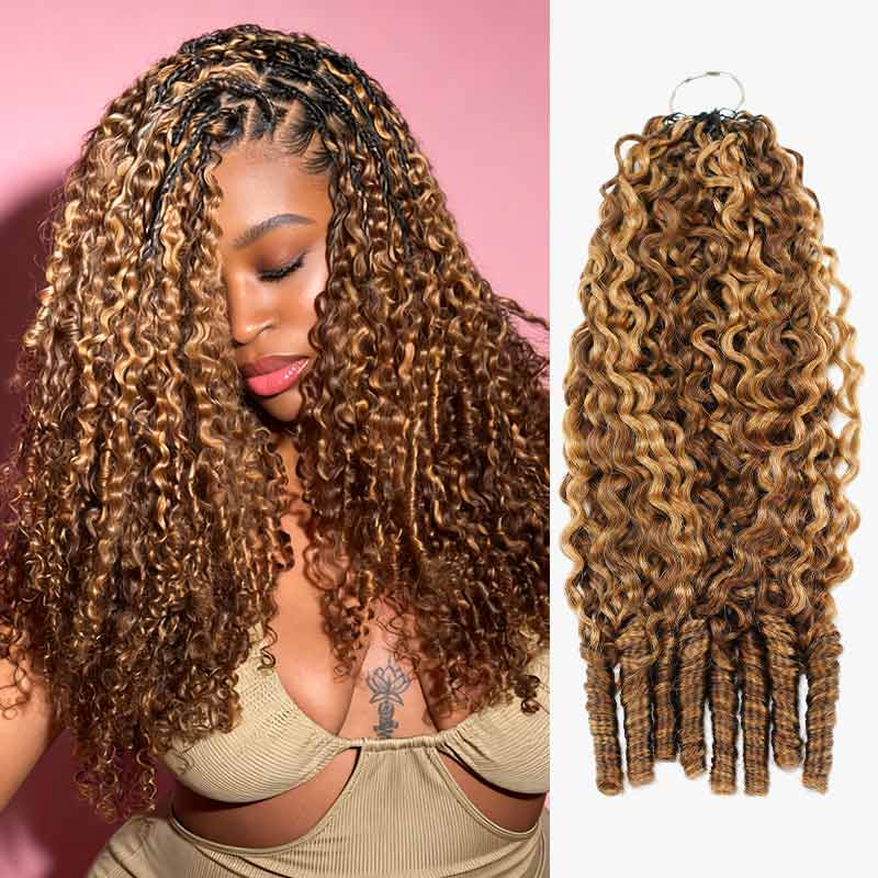 Burmese curly feather crochet human hair extension