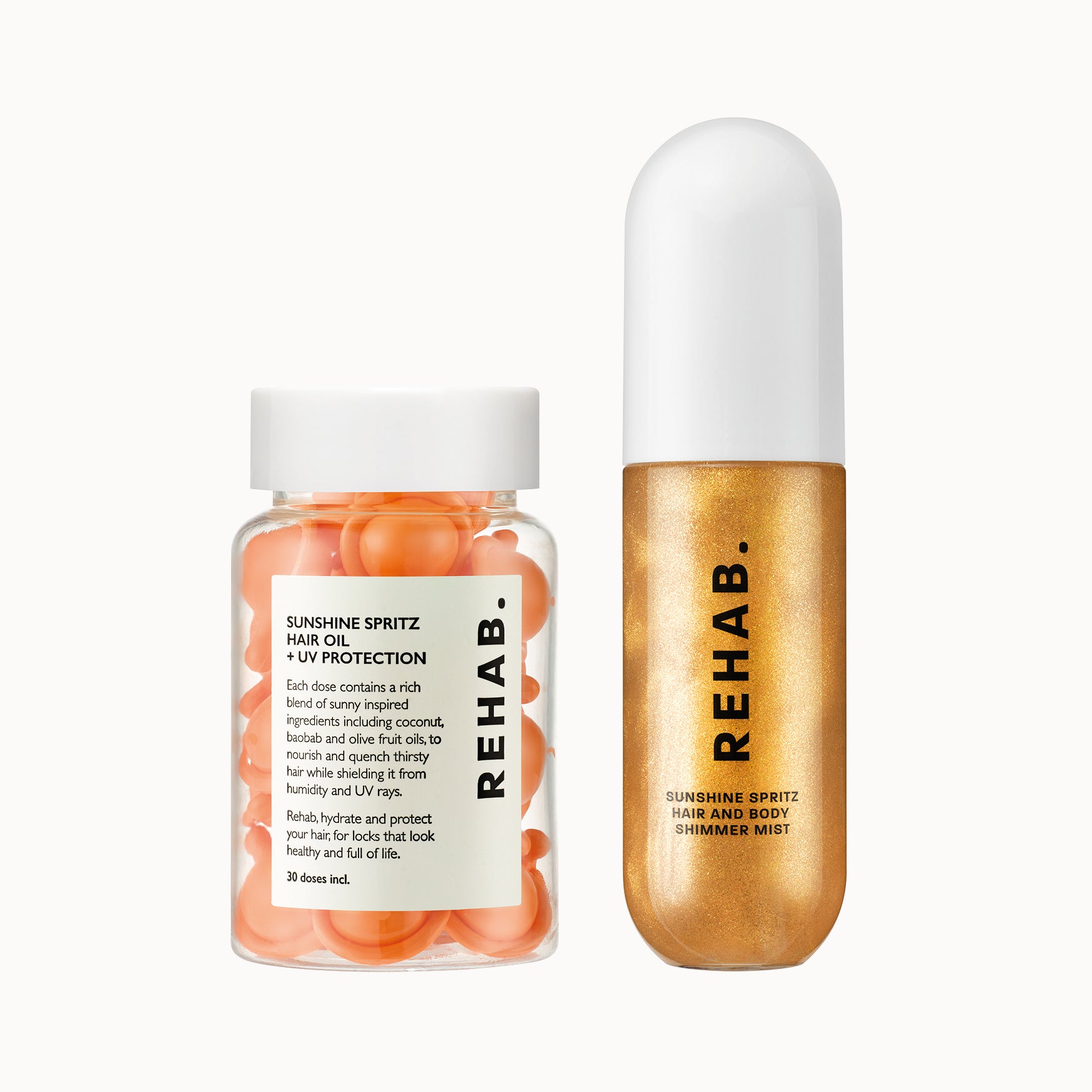 REHAB Your Hair Sunshine Spritz hair oil and shimmer mist duo