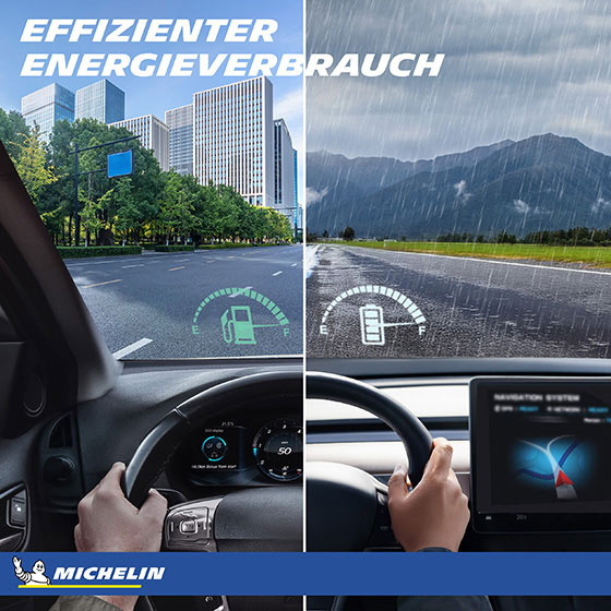 Auto fährt auf einer kurvigen Straße durch eine grüne Landschaft