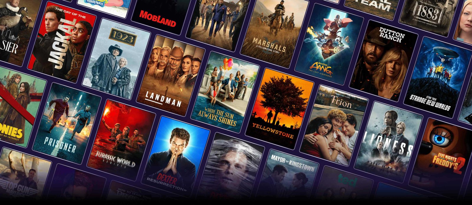 Bred streamingkampagne med flere film- og seriemotiver fra skyshowtime.com