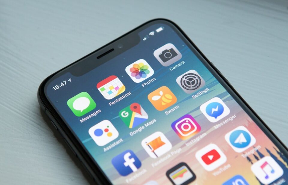 iPhone home screen closeup