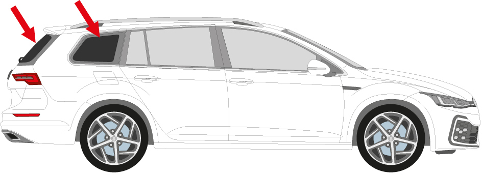 Solarplexius Scheibensatz für Volkswagen Golf Sportscombi