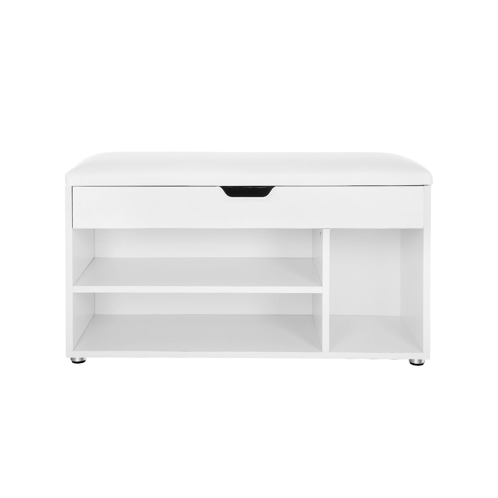 Banc de rangement rembourré Songmics blanc dans une entrée