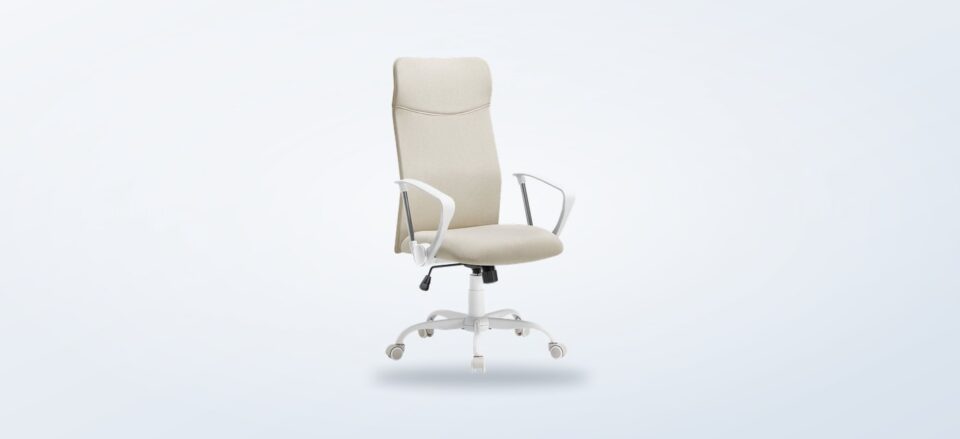 Fauteuil de bureau rembourré Songmics beige