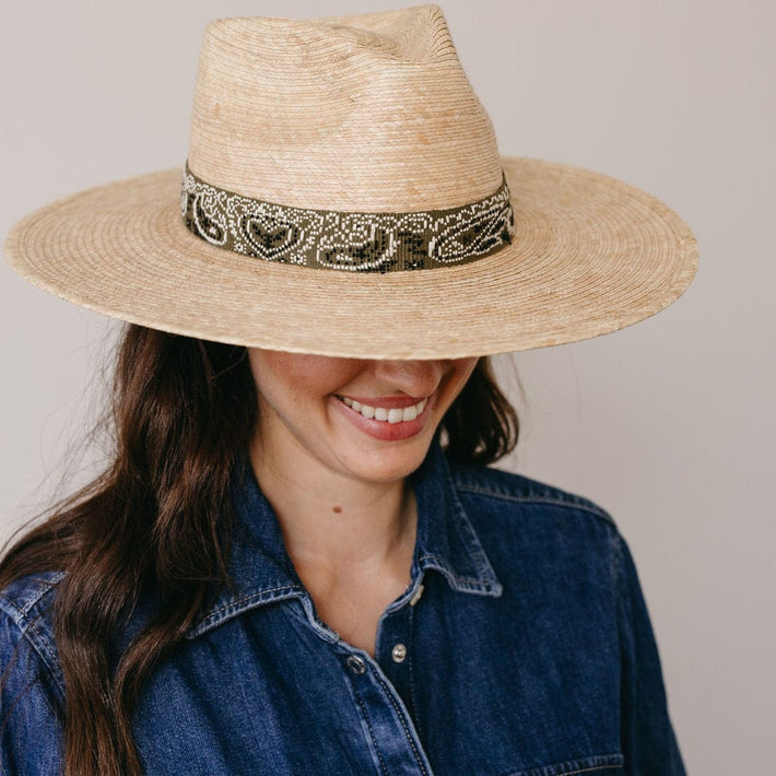 Sunshine Tienda olive bandana palm hat